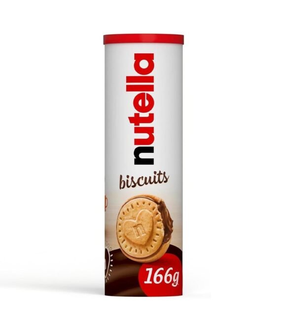 Nutella Chocolate Biscuits, Snacks, Party Food, Crunchy Biscuits with Creamy Nutella Spread Tube of 12 Biscuits, 166g