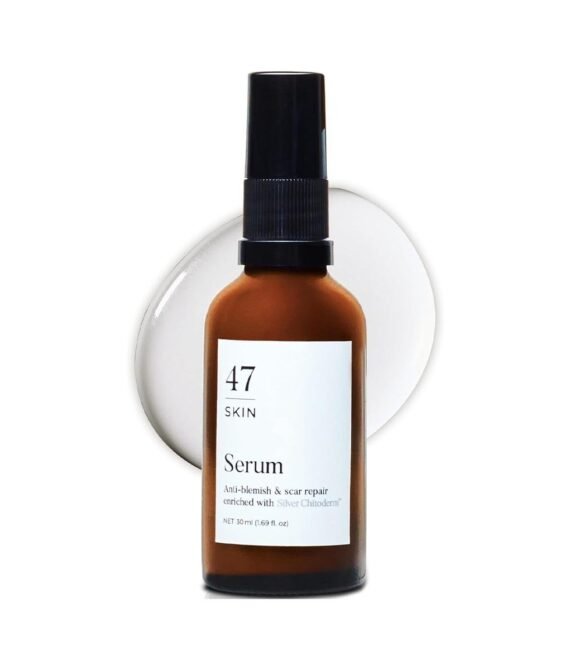 47 Skin Hydrating Face Serum for Clearing Acne and Scars, Anti-Blemish & Scar Repair Serum Skincare Treatment with Silver Chitoderm Smooth Skin Moisturiser Serum for All Skin Types – 30ml