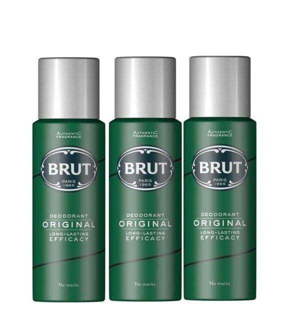 Brut Original Mens Gents Deodorant Body Spray 200ml 3 Pack With Free Fragrance Gift